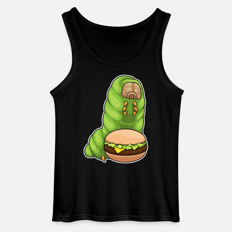 Raupe Cheeseburger - Gildan Männer Tank Top - Schwarz
