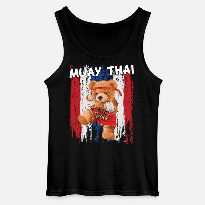Teddybär Muay Thai Kämpfer - Gildan Männer Tank Top - Schwarz