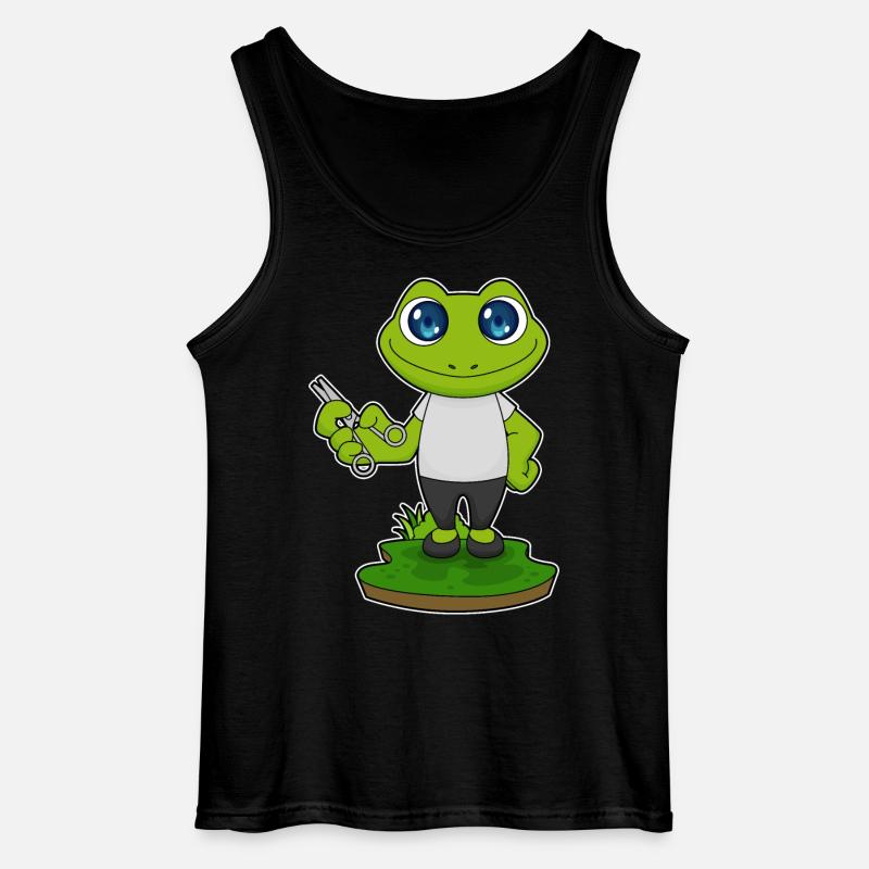 Frosch Barbier Schere - Gildan Männer Tank Top - Schwarz