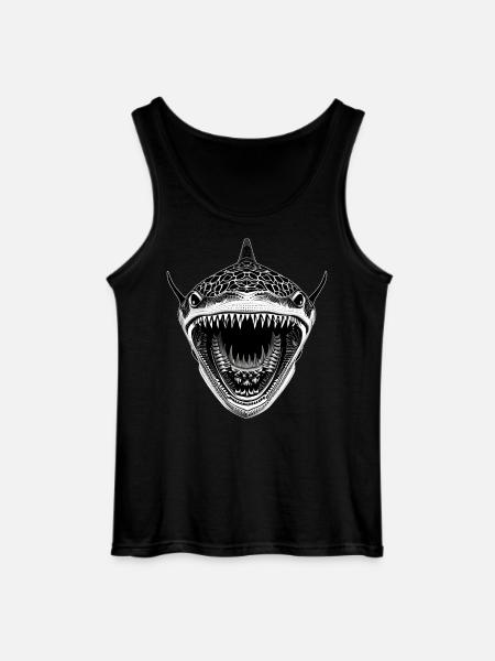 Great shark with open mouth - Gildan Men’s Tank Top - black