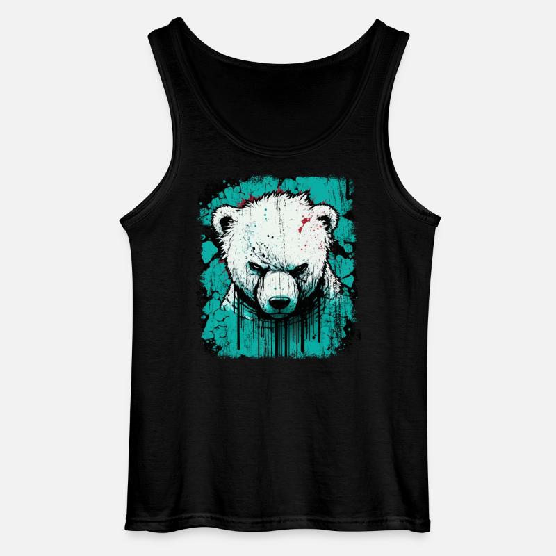 Wütender Eisbär - Gildan Männer Tank Top - Schwarz