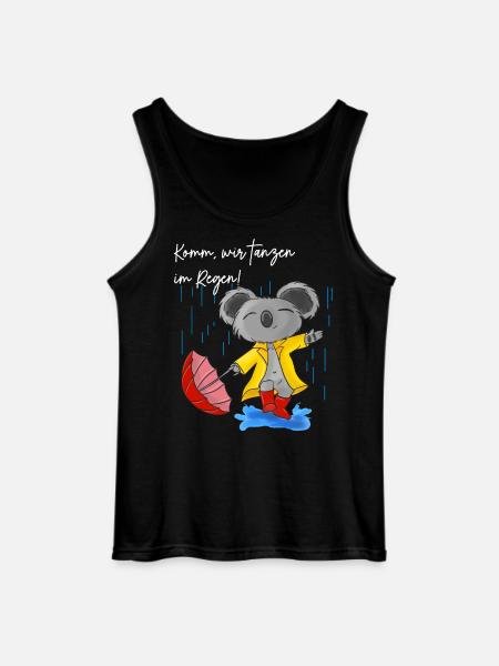 Niedlicher Koala mit Regenschirm - Gildan Männer Tank Top - Schwarz