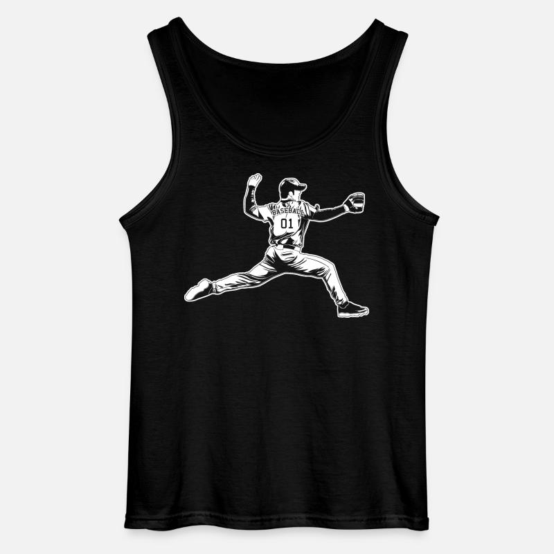 Baseball Pitcher - Gildan Männer Tank Top - Schwarz