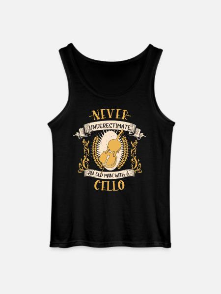 Cello Musician String Instrument Gift - Gildan Men’s Tank Top - black