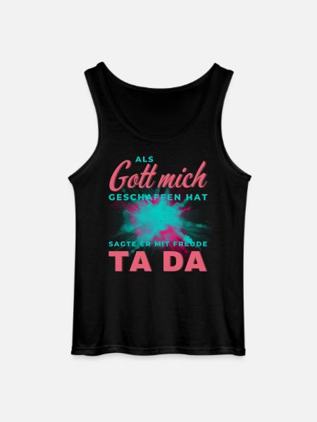 Bunter Schrift-Splash TA DA - Gildan Männer Tank Top - Schwarz