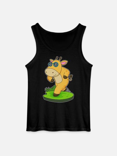 Giraffe Jogger Jogging Sport - Gildan Men’s Tank Top - black