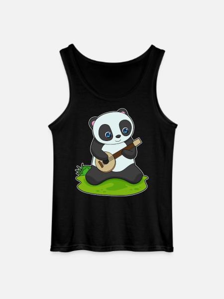 Panda Musician Guitar Music - Gildan Men’s Tank Top - black