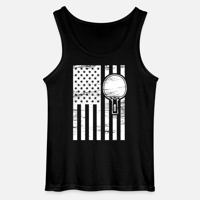 Ping Pong US Flagge - Gildan Männer Tank Top - Schwarz