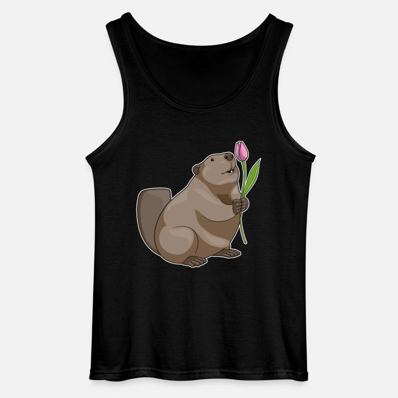 Biber Tulpe - Gildan Männer Tank Top - Schwarz