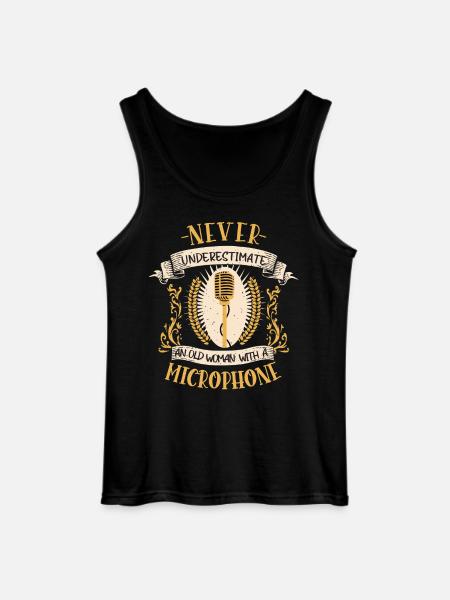 singer musician singing microphone gift - Gildan Men’s Tank Top - black