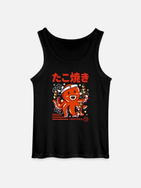 Japan Takoyaki Octopus Kanji - Gildan Men’s Tank Top - black