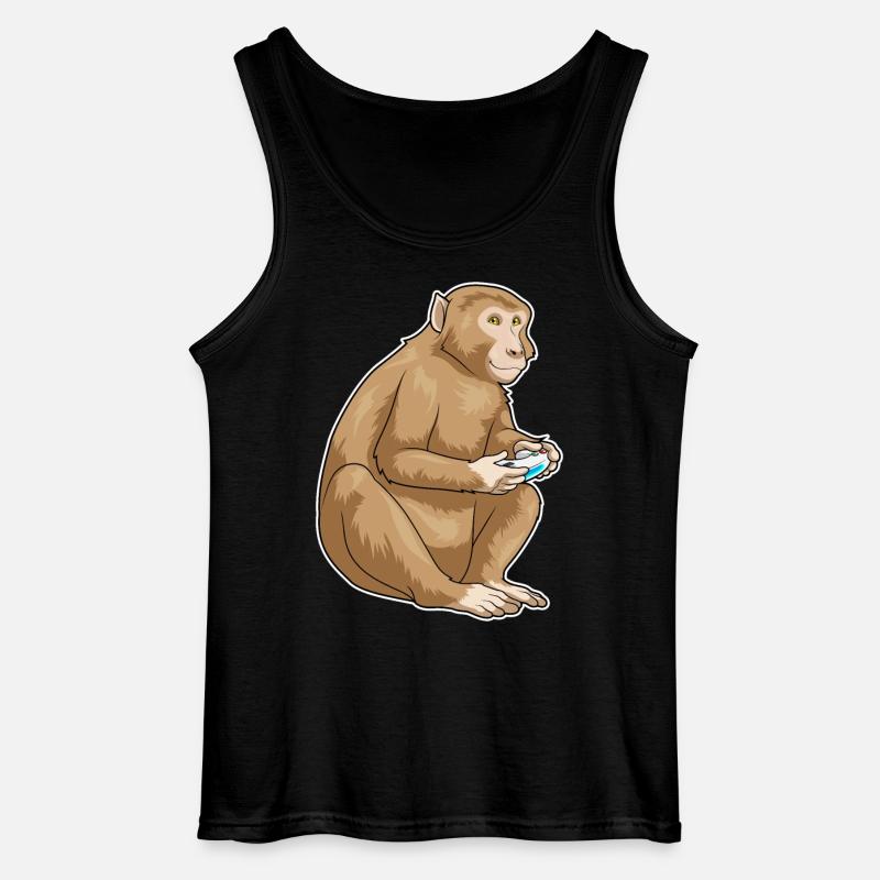 Affe Gamer Controller - Gildan Männer Tank Top - Schwarz