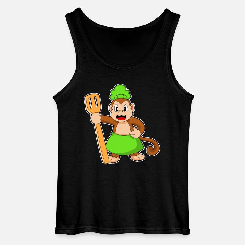 Affe Koch Pfannenwender - Gildan Männer Tank Top - Schwarz