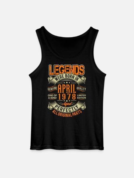 1978 April Birthday Legend - Gildan Men’s Tank Top - black