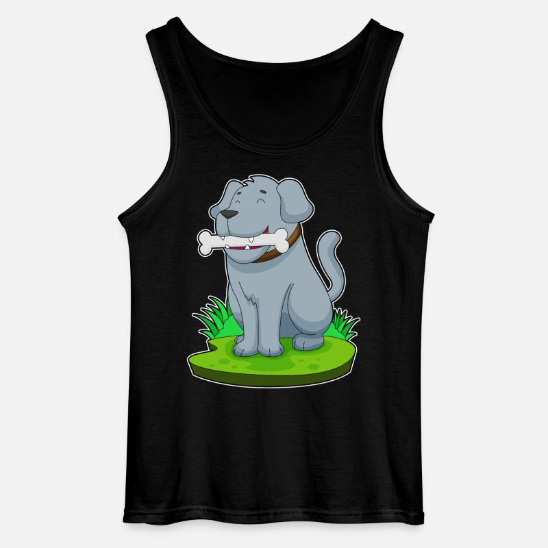 Hund Knochen - Gildan Männer Tank Top - Schwarz
