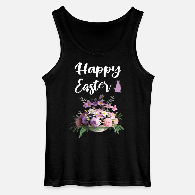 Happy Easter Floral - Gildan Männer Tank Top - Schwarz