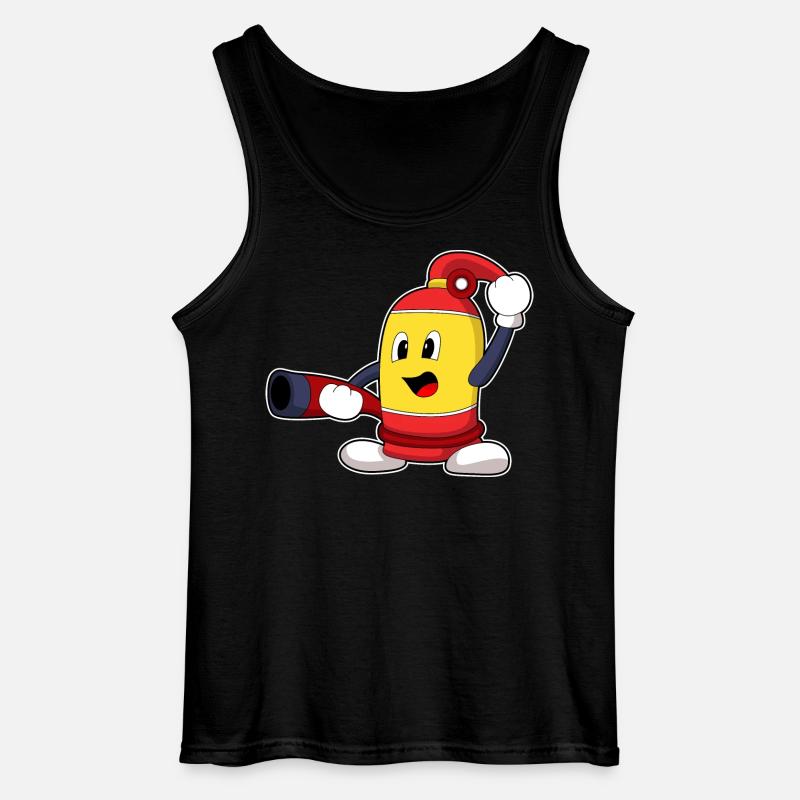 Firefighter Fire Hose Fire Brigade - Gildan Men’s Tank Top - black