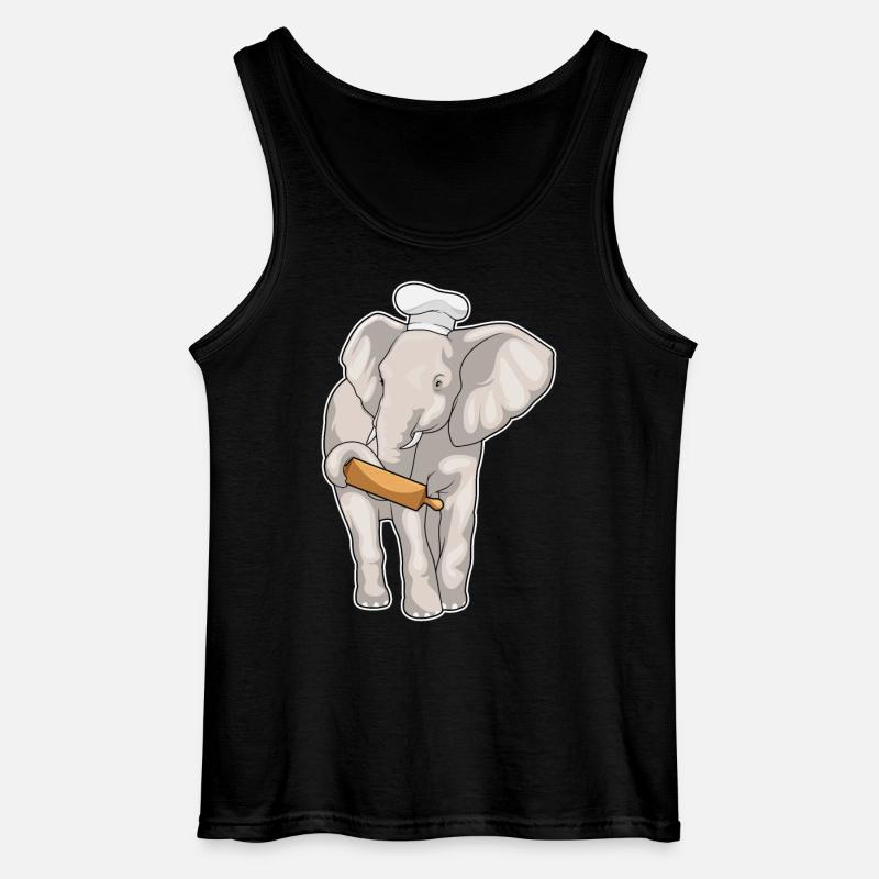 Elefant Bäcker Nudelholz - Gildan Männer Tank Top - Schwarz