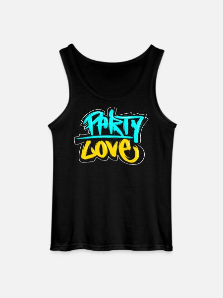 Party Love Graffiti Print - Gildan Men’s Tank Top - black