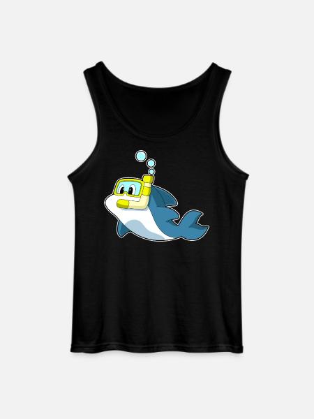 Dolphin Diver Snorkel Diving - Gildan Men’s Tank Top - black
