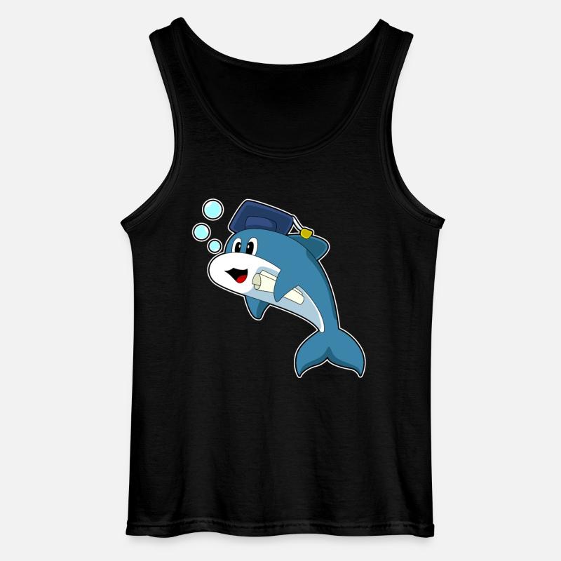 Delfin Student Diplom - Gildan Männer Tank Top - Schwarz