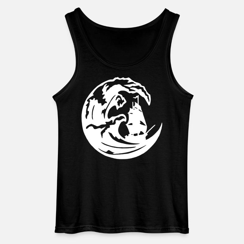 The Great White Wave - Gildan Men’s Tank Top - black