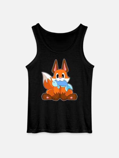 Fox fish - Gildan Men’s Tank Top - black