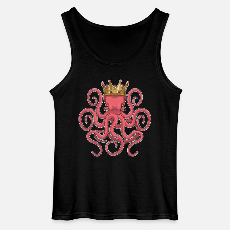 Krake Krone - Gildan Männer Tank Top - Schwarz