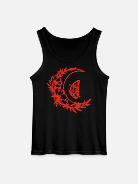 Moon flowers (red) - Gildan Men’s Tank Top - black