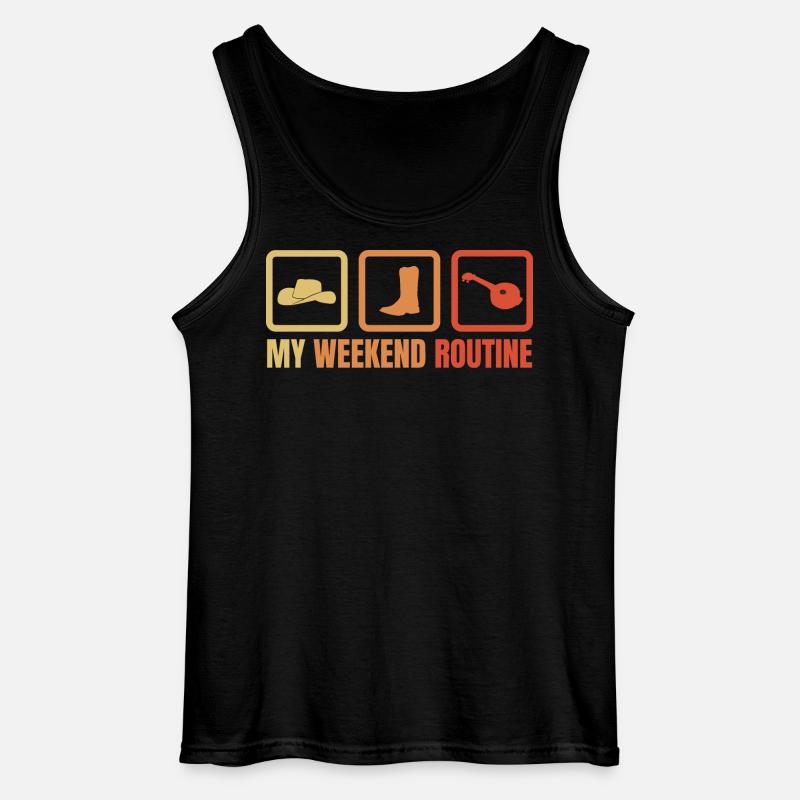 My Weekend Routine - Gildan Men’s Tank Top - black