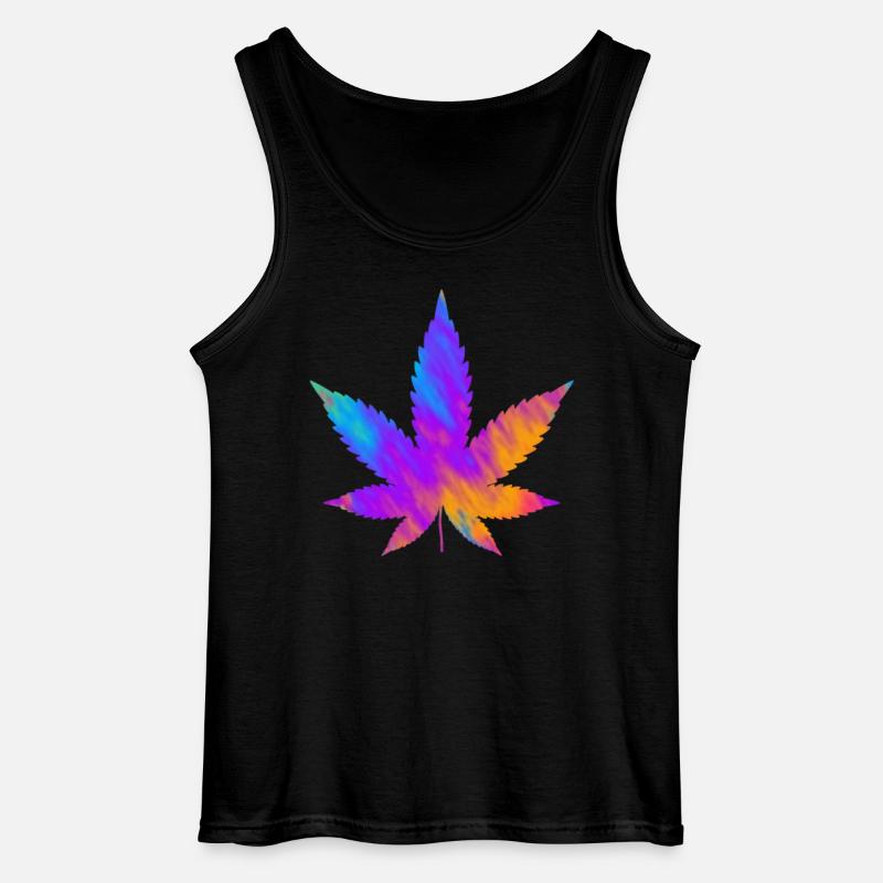 Cannabis Blatt | Hanfblatt Farbverlauf  - Gildan Männer Tank Top - Schwarz