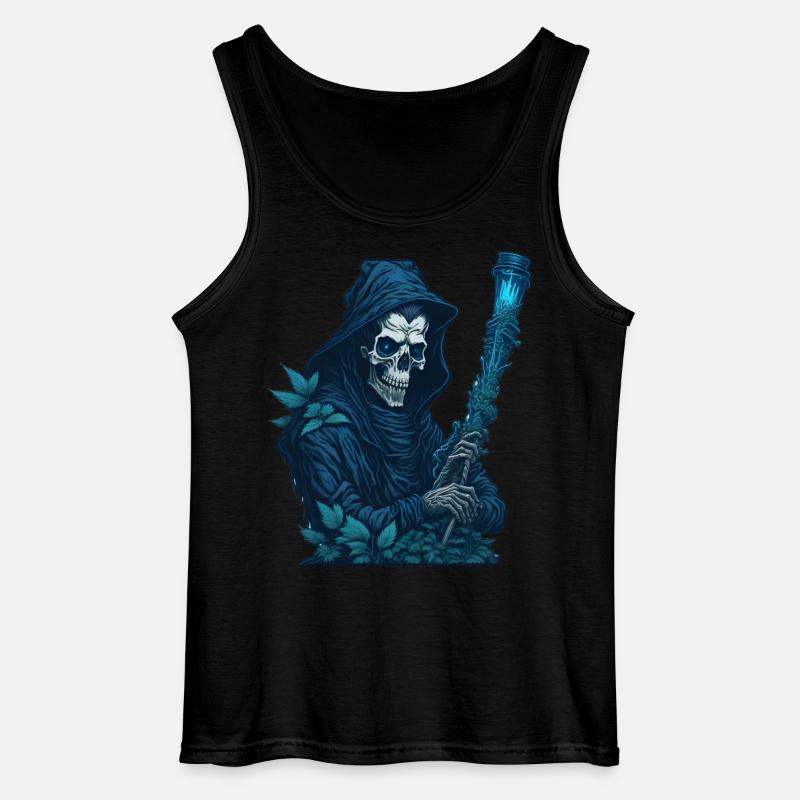 Sensenmann mit Gras Pfeife - Gildan Männer Tank Top - Schwarz
