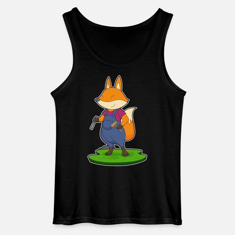 Fuchs Handwerker Hammer Meißel - Gildan Männer Tank Top - Schwarz