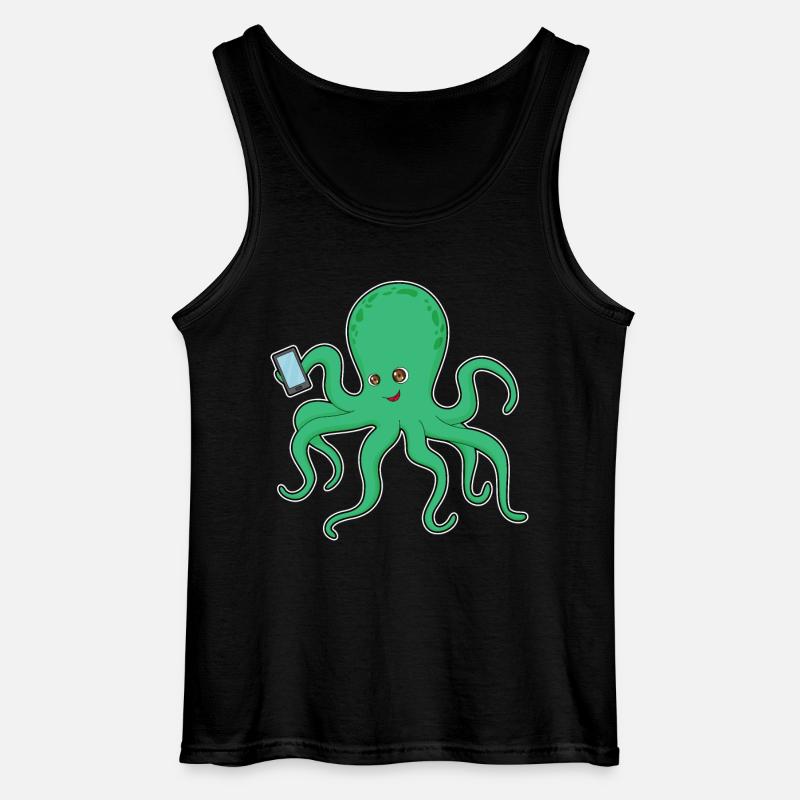 Octopus Mobile - Gildan Men’s Tank Top - black