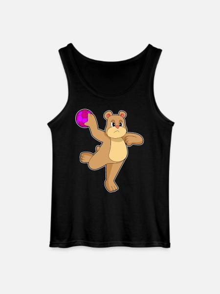 Bear Handball Player Handball - Gildan Men’s Tank Top - black