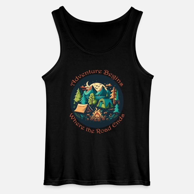 Abenteuer Beginnt Am Pfadende - Gildan Männer Tank Top - Schwarz
