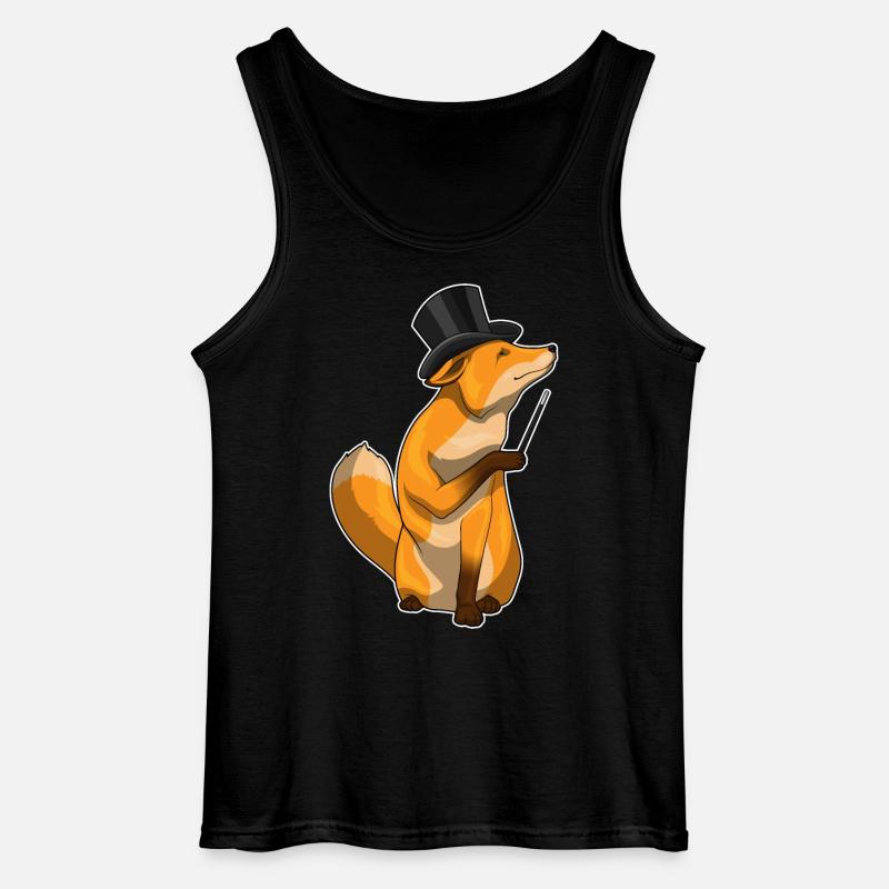 Fuchs Zauberer Zauberstab - Gildan Männer Tank Top - Schwarz