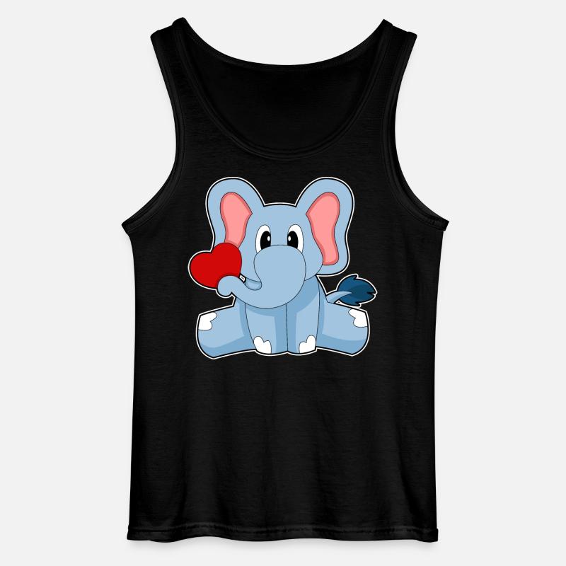 Elefant Herz - Gildan Männer Tank Top - Schwarz