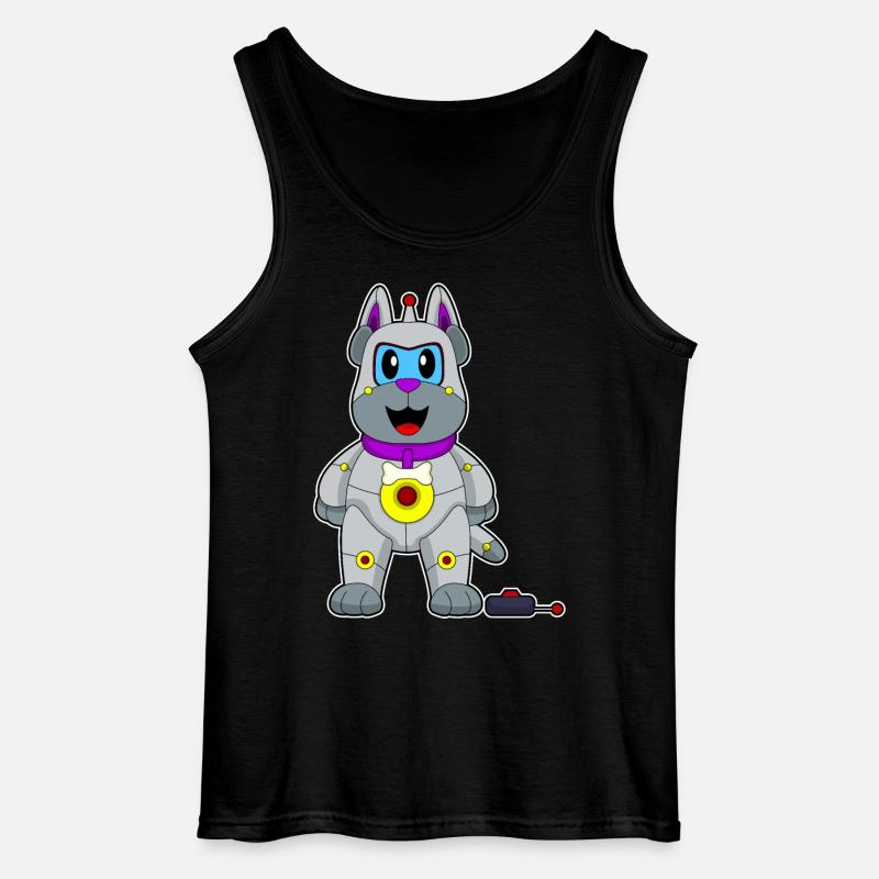 Hund Roboter - Gildan Männer Tank Top - Schwarz