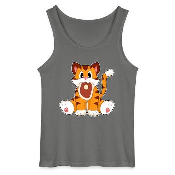 Tiger Fleisch - Gildan Männer Tank Top - Anthrazit - Vorne - AI Model Male 185 dark (185cm)