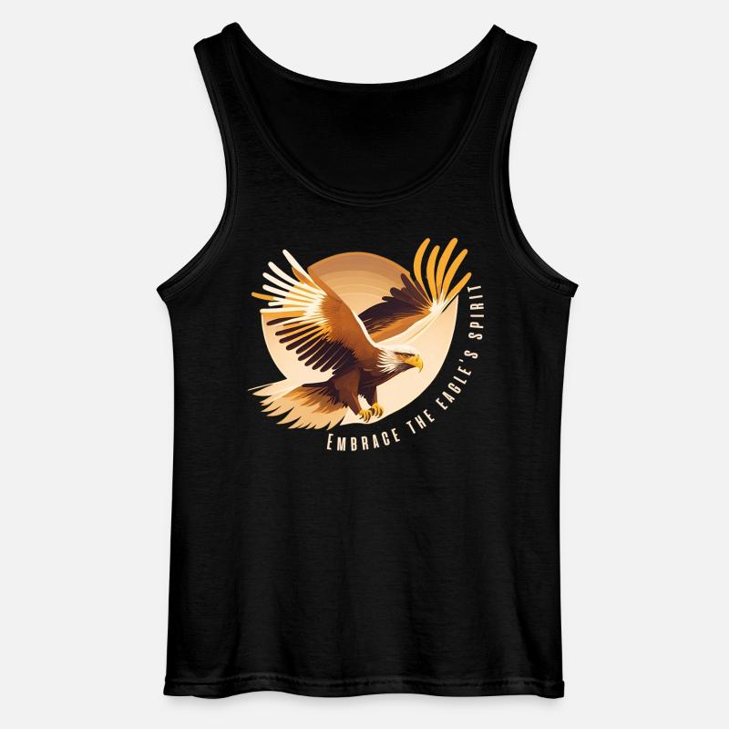 Eagle Soaring with Inspirational Quote - Gildan Men’s Tank Top - black