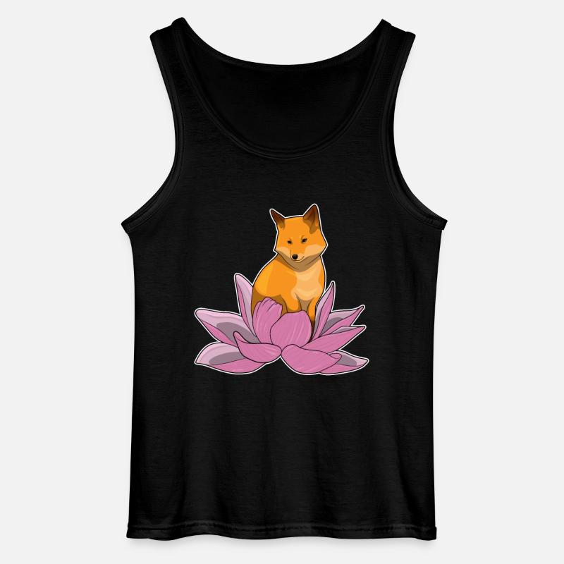 Fuchs Lotusblume - Gildan Männer Tank Top - Schwarz