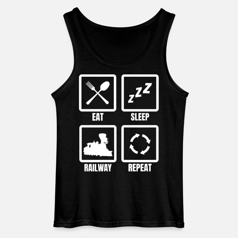 Manger Dormir Train Répéter - Débardeur Gildan Homme - noir