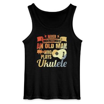 Ukulele Großvater - Gildan Männer Tank Top - Schwarz - Vorne - AI Model Male 185 dark (185cm)