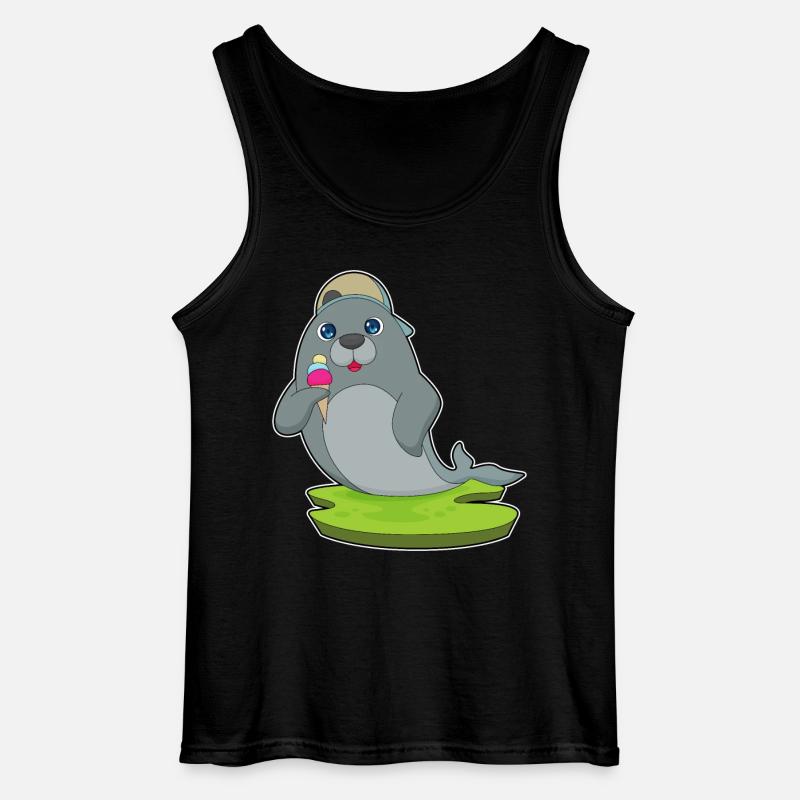 Seehund Eiswaffel - Gildan Männer Tank Top - Schwarz