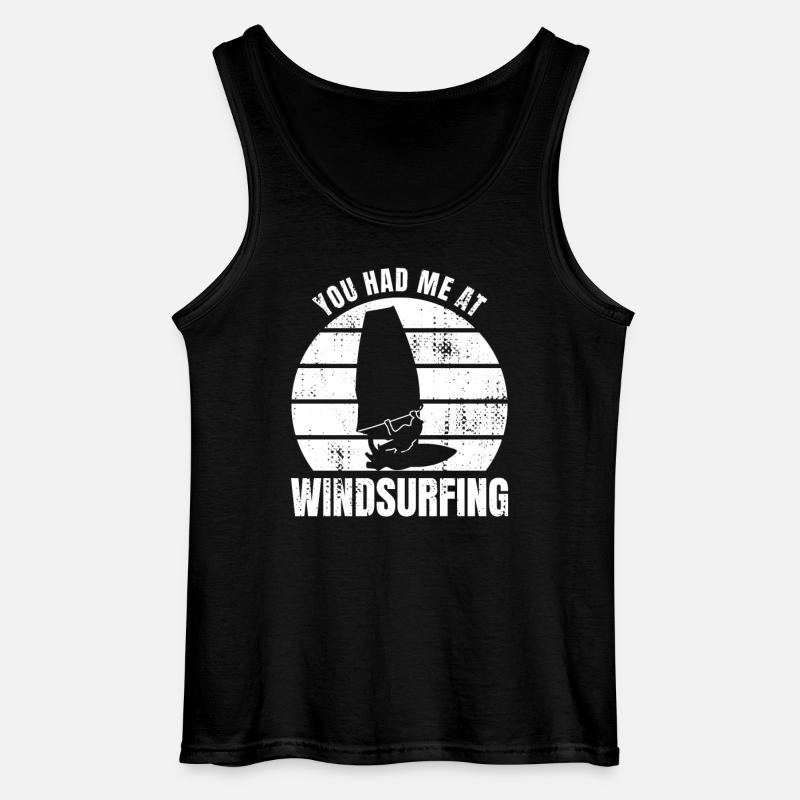 Lustiger Windsurfer Spruch - Gildan Männer Tank Top - Schwarz