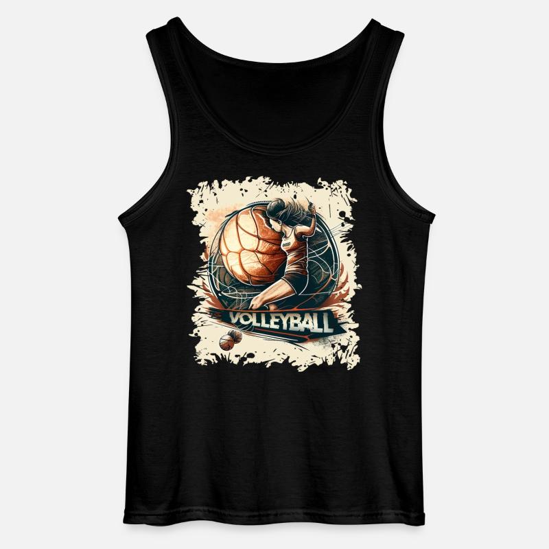 Volleyball - Gildan Männer Tank Top - Schwarz