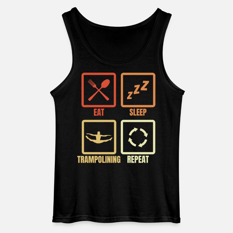 Eat Sleep Trampoline Repeat - Gildan Männer Tank Top - Schwarz
