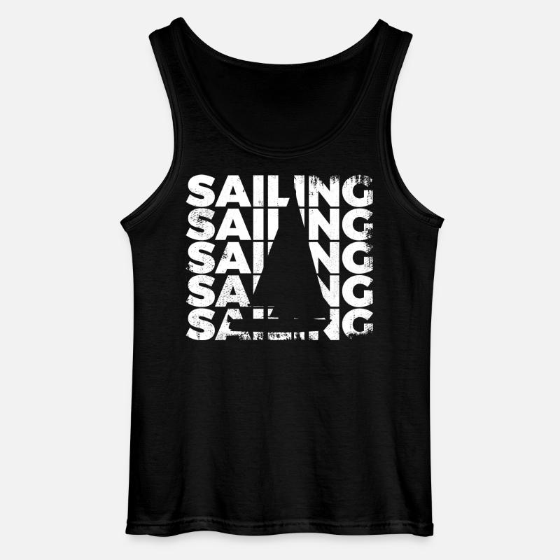 Segelboot - Gildan Männer Tank Top - Schwarz