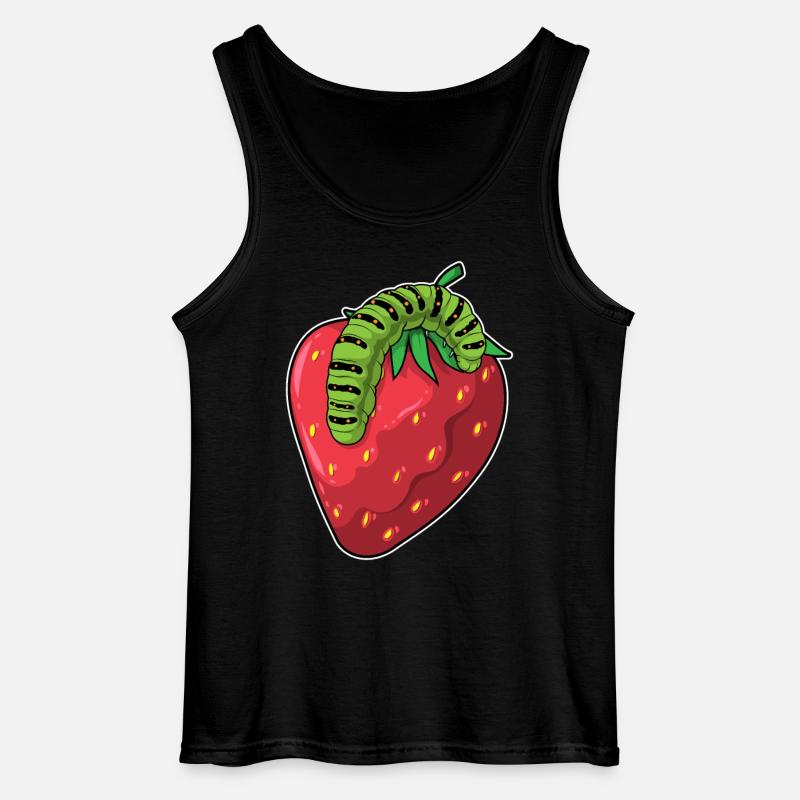 Raupe Erdbeere - Gildan Männer Tank Top - Schwarz